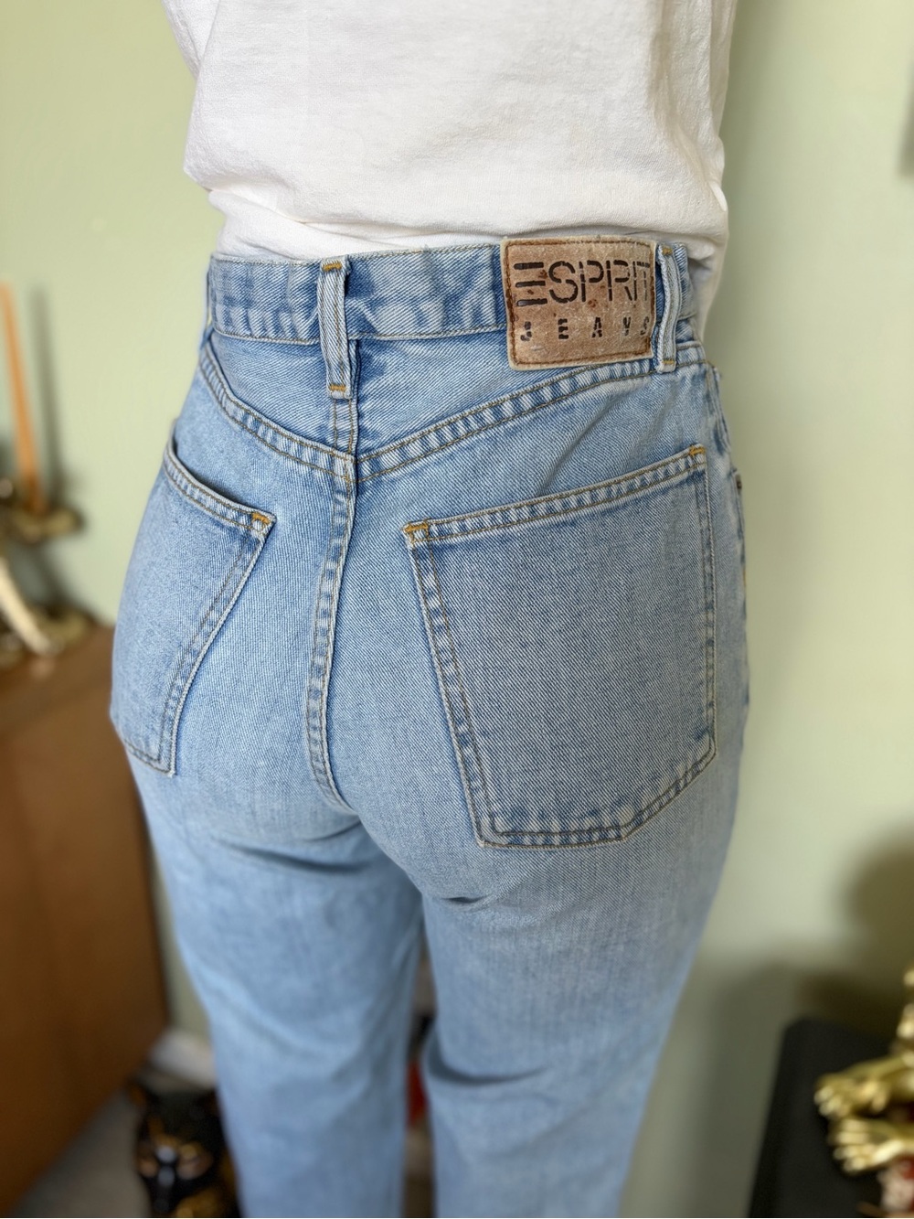 Vintage 1980s Esprit High-Rise Light Wash Jeans - Straight Leg Women's size 9-10